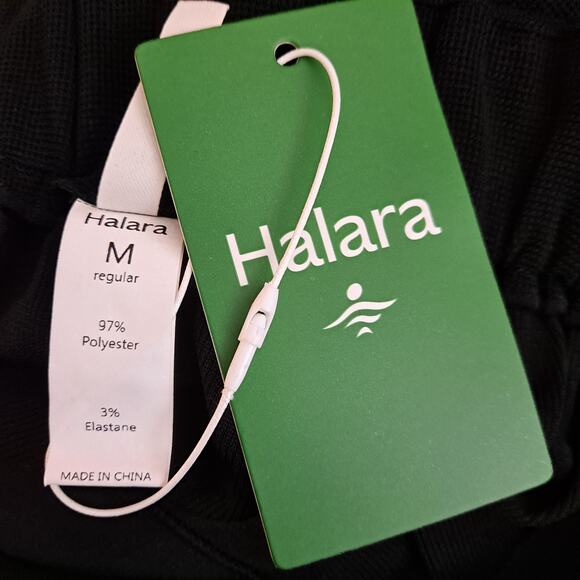 NWT Halara Flex Waffle Work Pants Elastic High Waisted Wide Leg Black Size M - Picture 6 of 7